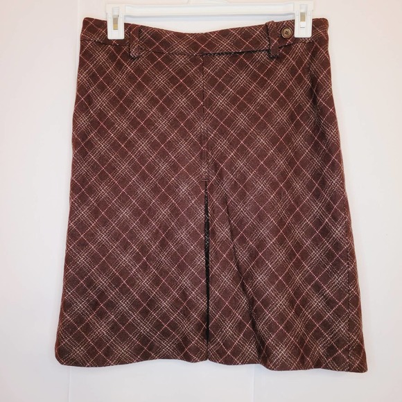Ann Taylor Dresses & Skirts - Ann Taylor wool brown plaid pleated skirt